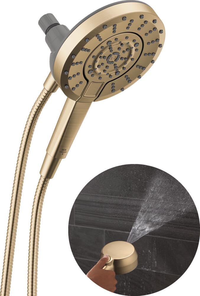 Delta In2ition 5-setting head with ProClean spray in champagne bronze