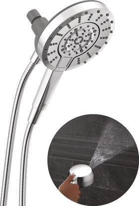 Delta In2ition dual shower head with hose for flexible use.