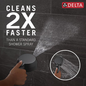 Delta In2ition MagnaTite docking keeps the handheld shower securely in place.