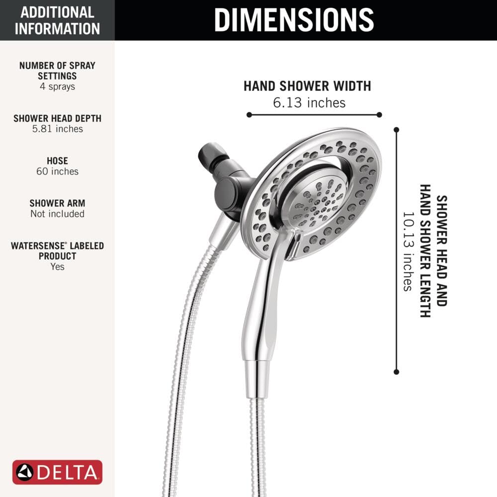 DELTA In2ition pause setting chrome helps conserve water during shaves