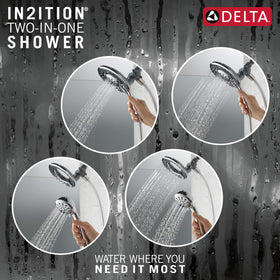 DELTA In2ition soft-clean spray holes chrome resist buildup with easy wipe-clean