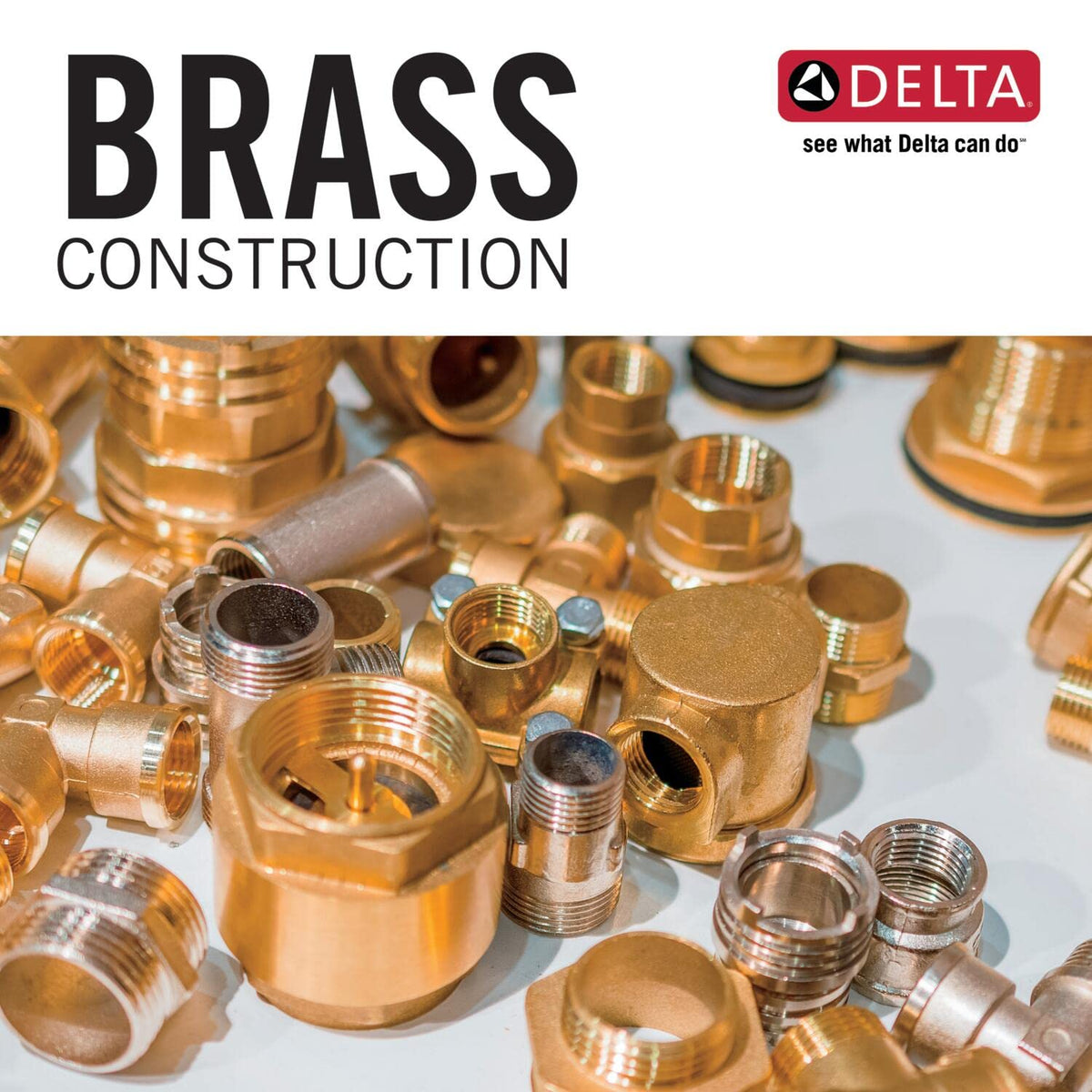 Delta 1/2-inch IPS inlets accept PEX or CPVC adapters.