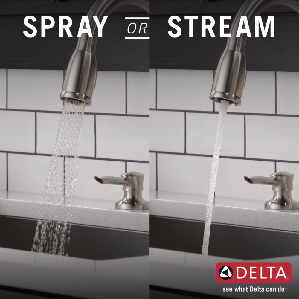 Delta Kate brushed nickel Diamond Seal technology for durable performance