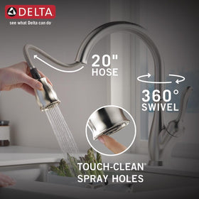 Touch-Clean spray holes simplify mineral buildup removal.