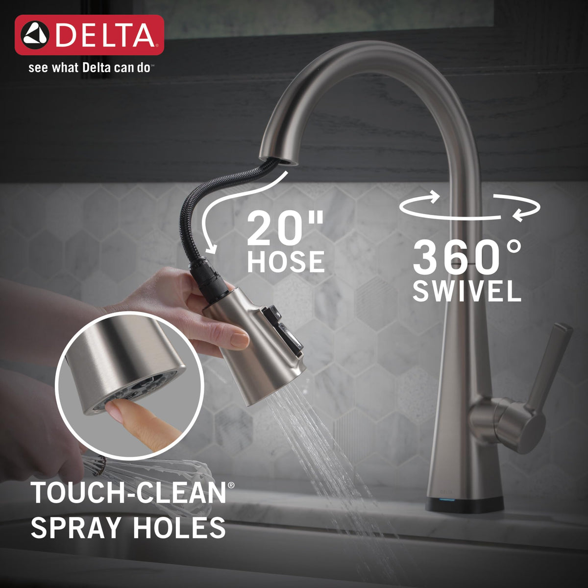 Delta Lenta Diamond Seal technology reduces leaks for long life.