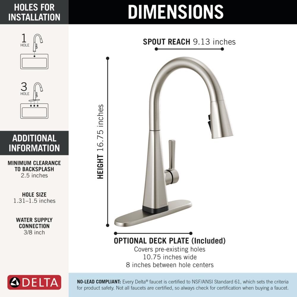 Delta Lenta MagnaTite Docking keeps spray wand securely docked.