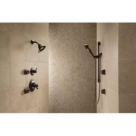 Delta matte black wall elbow adds modern style and durability.