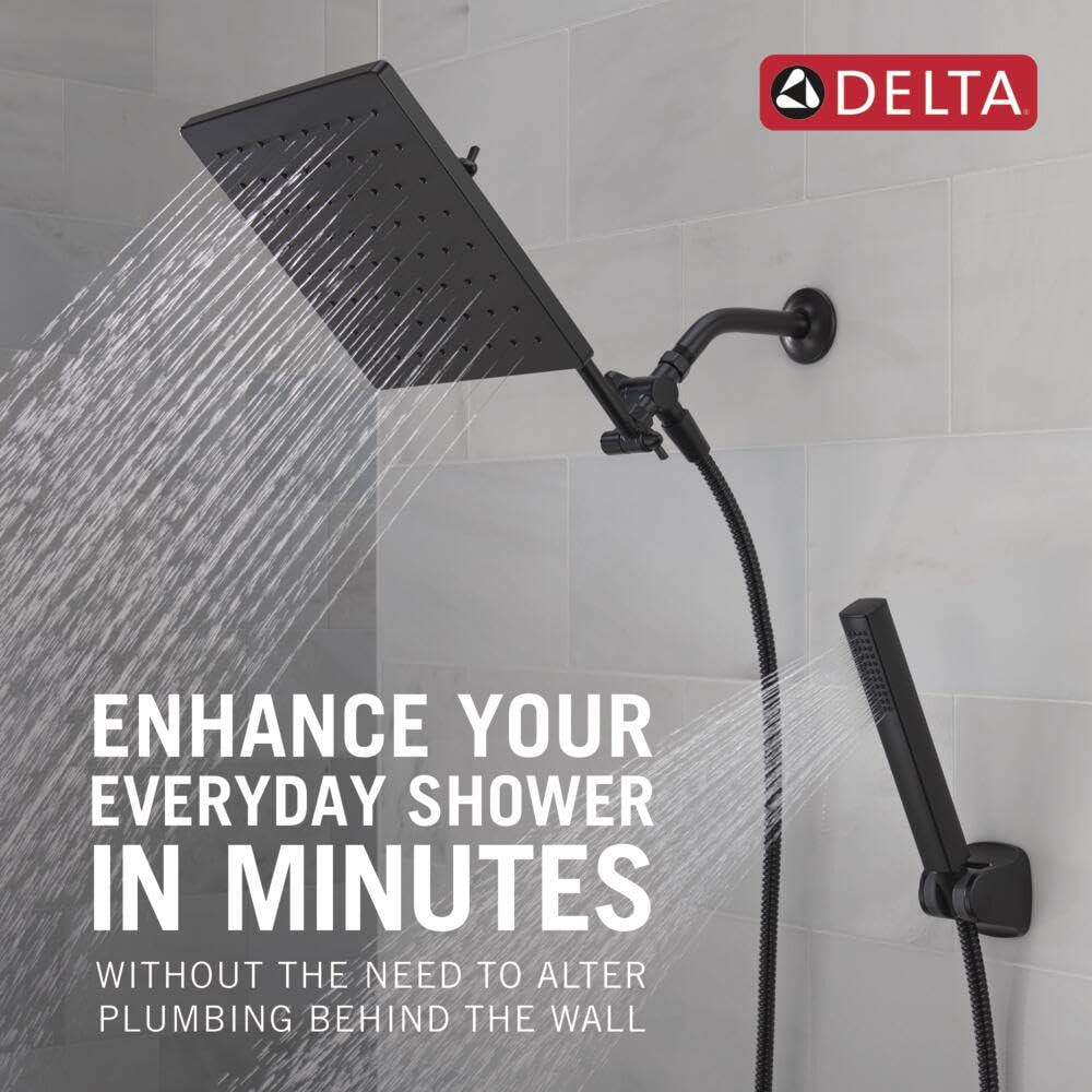 Delta matte black handheld shower for flexible cleansing