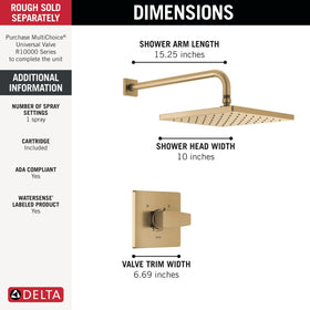 Delta Modern 14 champagne bronze finish swatch showcases warm luxury and durability.