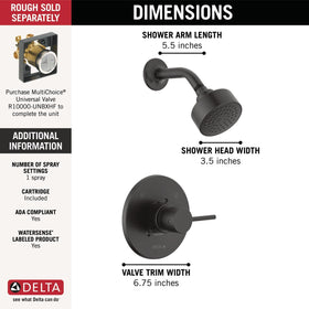 Delta Modern 14 Series matte black finish close-up highlighting durability