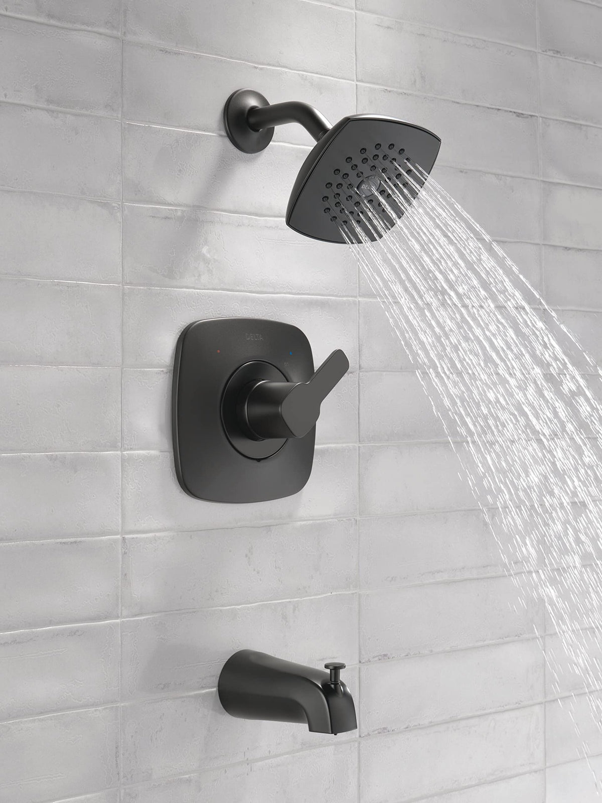 Delta Modern 14 Series matte black handle for precise control.