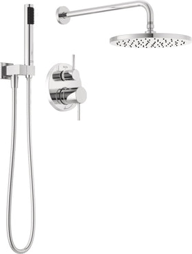 Delta Modern 14 Series 10-inch rain shower head delivers spa-like rainfall.