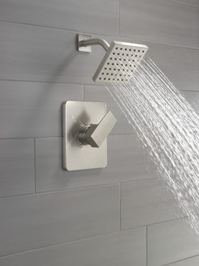 Delta Modern 14 Series brushed nickel shower handle for precise control