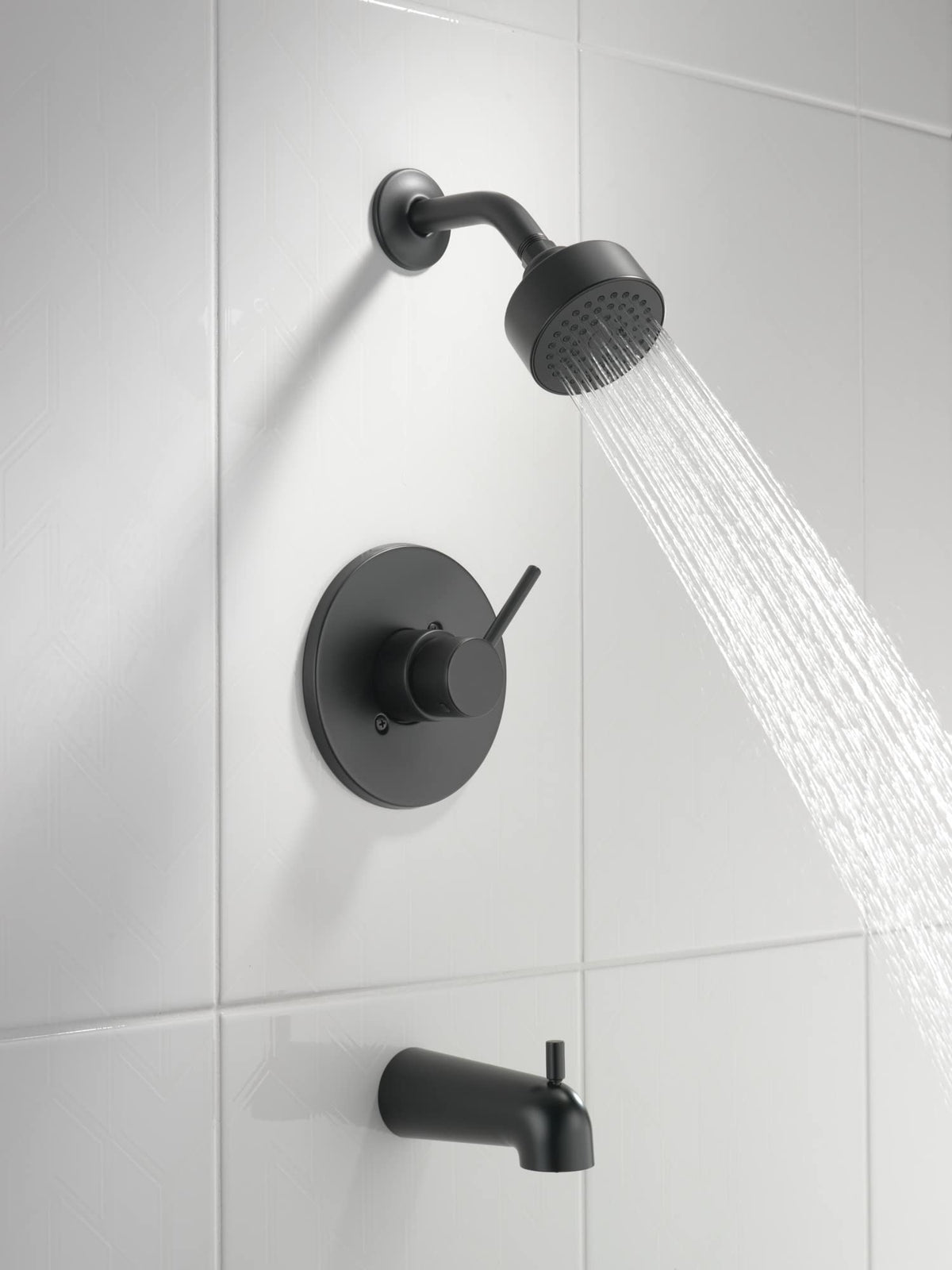 Delta Modern 14 Series matte black shower handle for sleek control