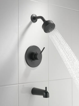 Delta Modern 14 Series matte black shower handle for sleek control