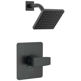 Delta Modern 14 Series matte black showerhead with refreshing full-body spray