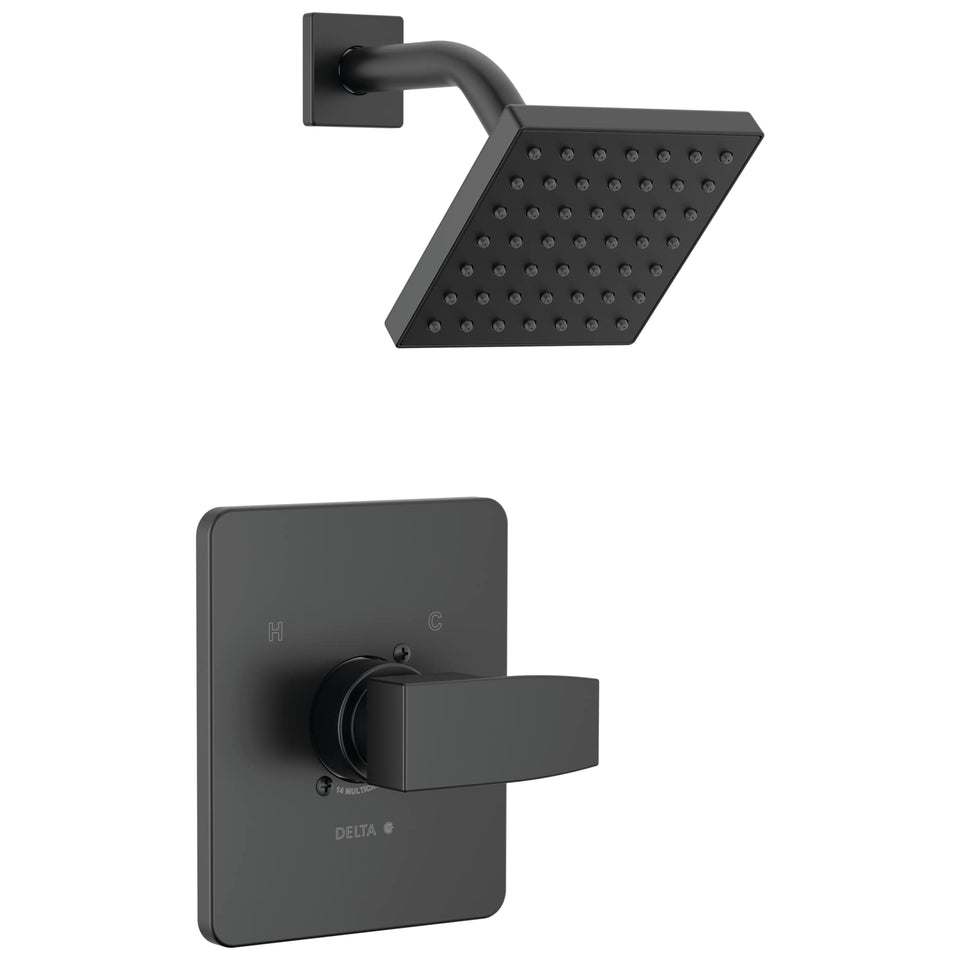 Delta Modern 14 Series matte black showerhead with refreshing full-body spray