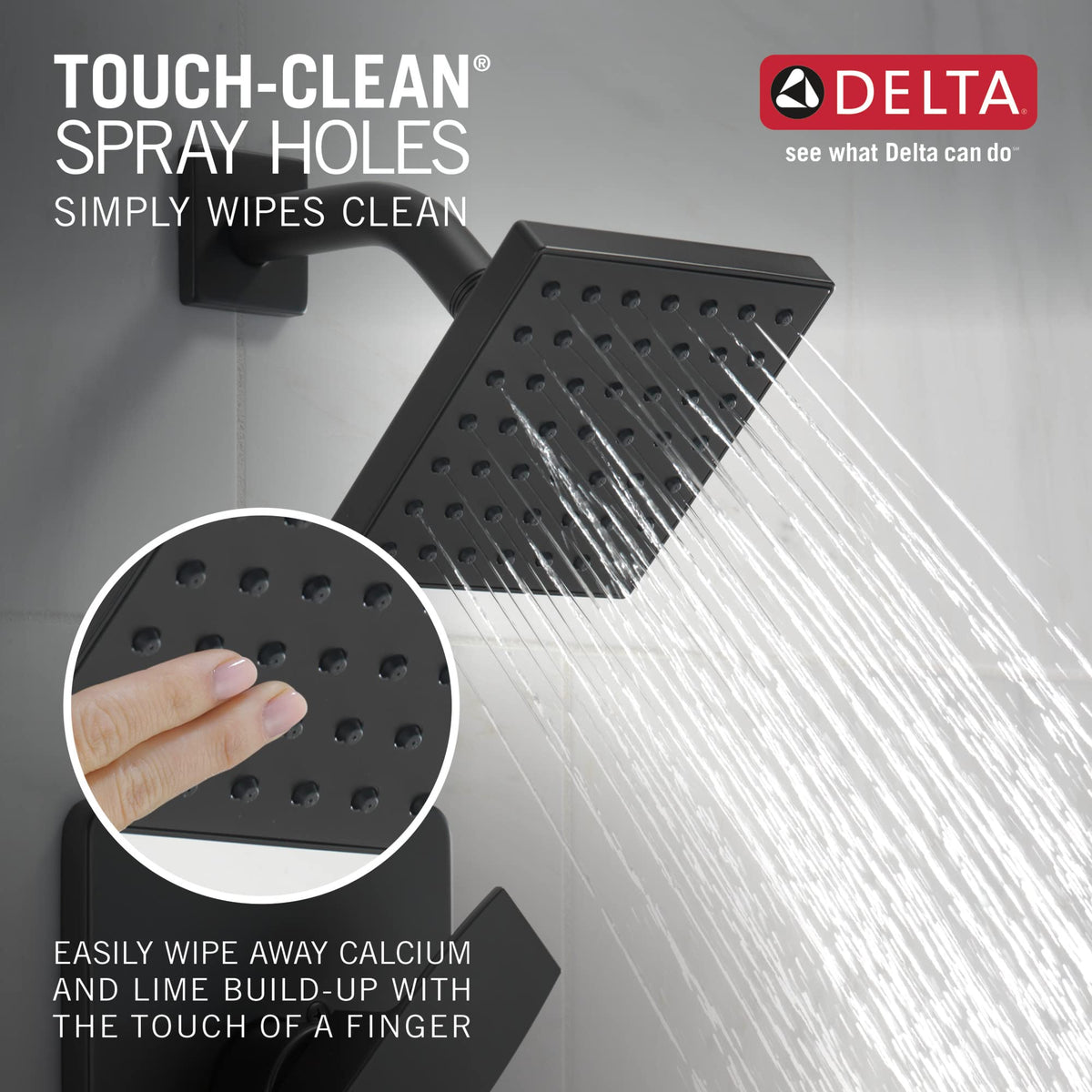 Delta Modern 14 Series square tub/shower faucet set WaterSense labeled efficiency