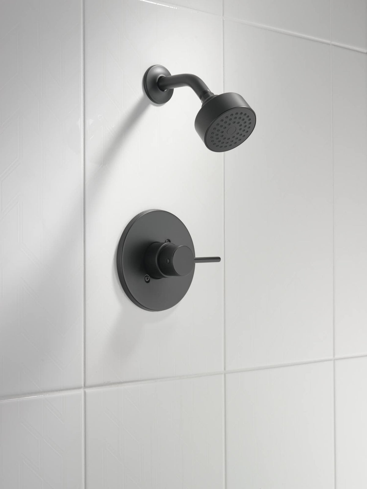 Delta Modern 14 Series valve trim kit in matte black for contemporary design