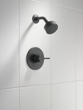 Delta Modern 14 Series valve trim kit in matte black for contemporary design