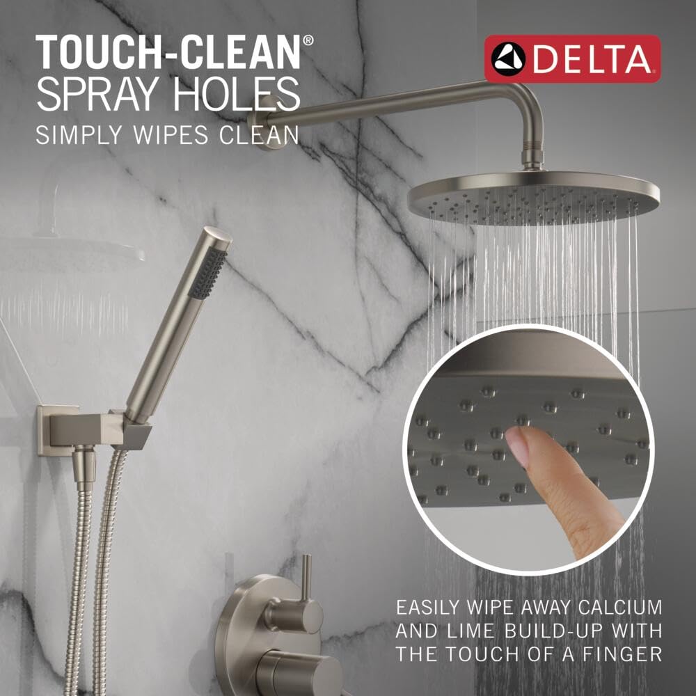 Delta Modern 14 Series wall elbow supports secure, neat installation.