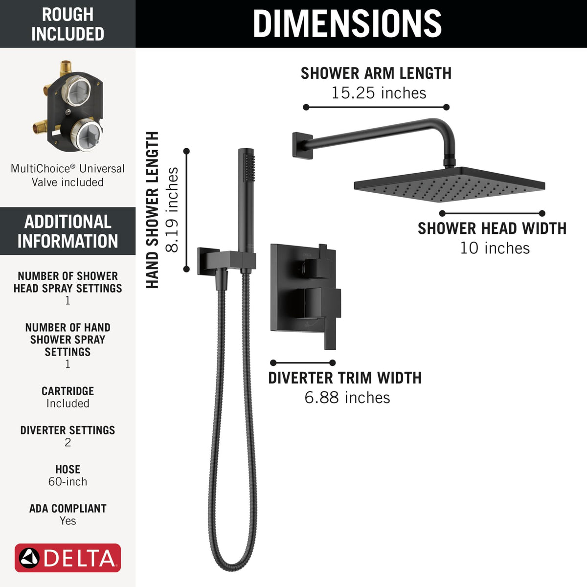 Delta Modern 14 integrated diverter trim simplifies shower controls