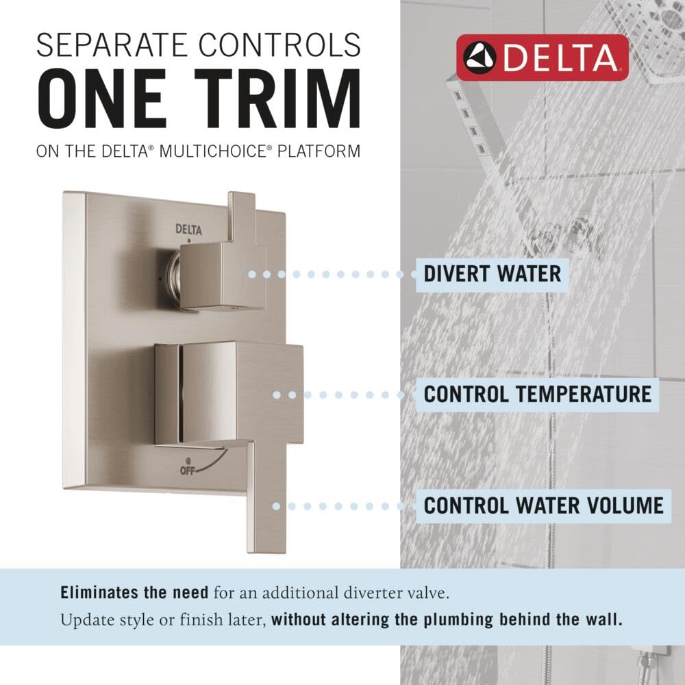 Delta Modern 14 wall-mounted handheld shower for flexible rinsing near bath area
