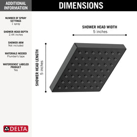 Delta Modern 5-inch square face for compact urban bathrooms.