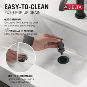 Delta Modern Matte Black Faucet suits contemporary vanities and urban baths.