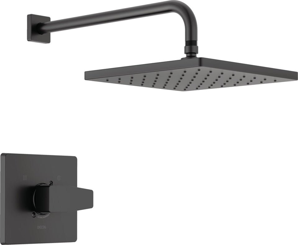 Delta Modern Raincan square shower head for spa-like rainfall and wide coverage.