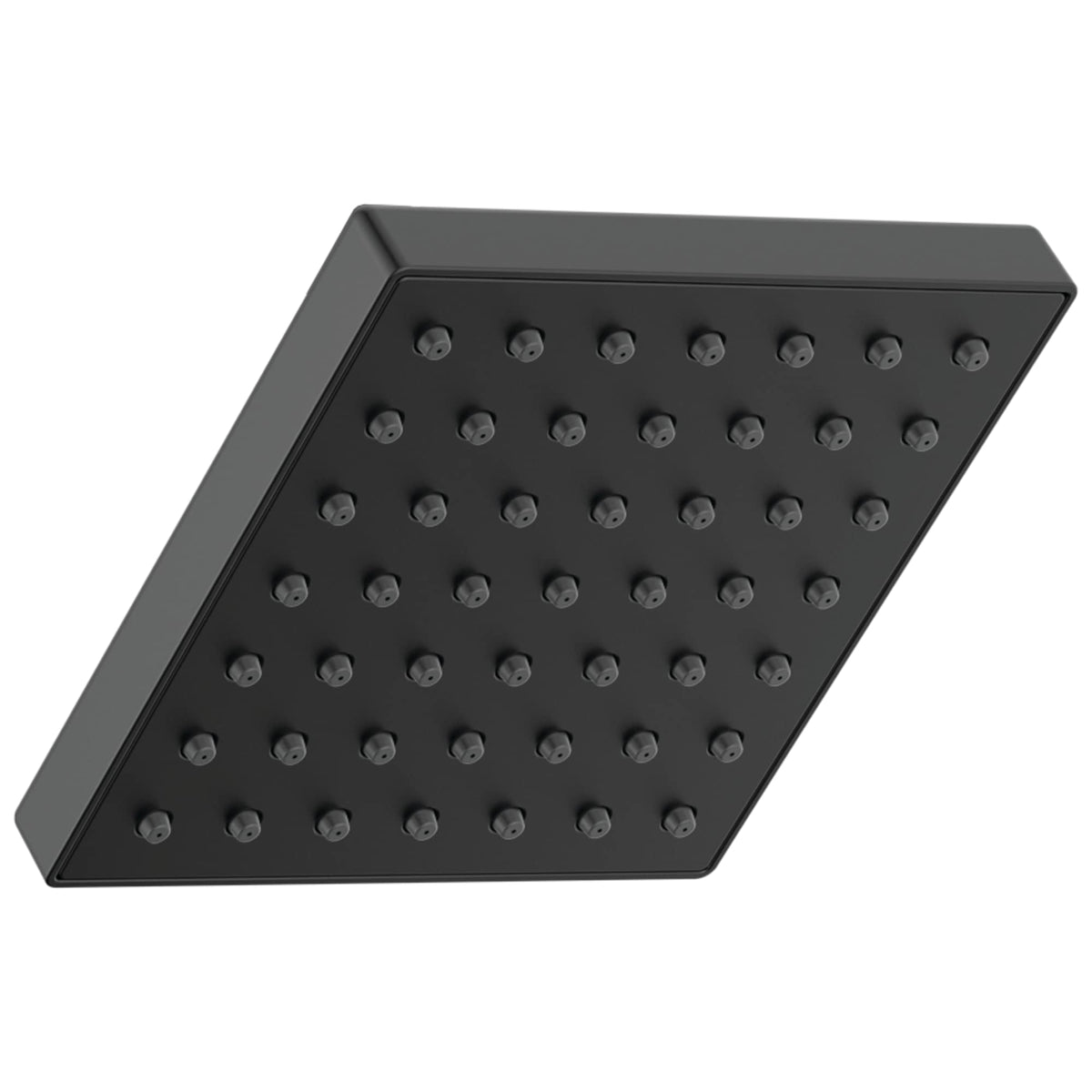 Delta Modern square shower head face with wide full-body spray for even coverage.