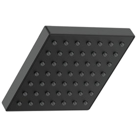 Delta Modern square shower head face with wide full-body spray for even coverage.