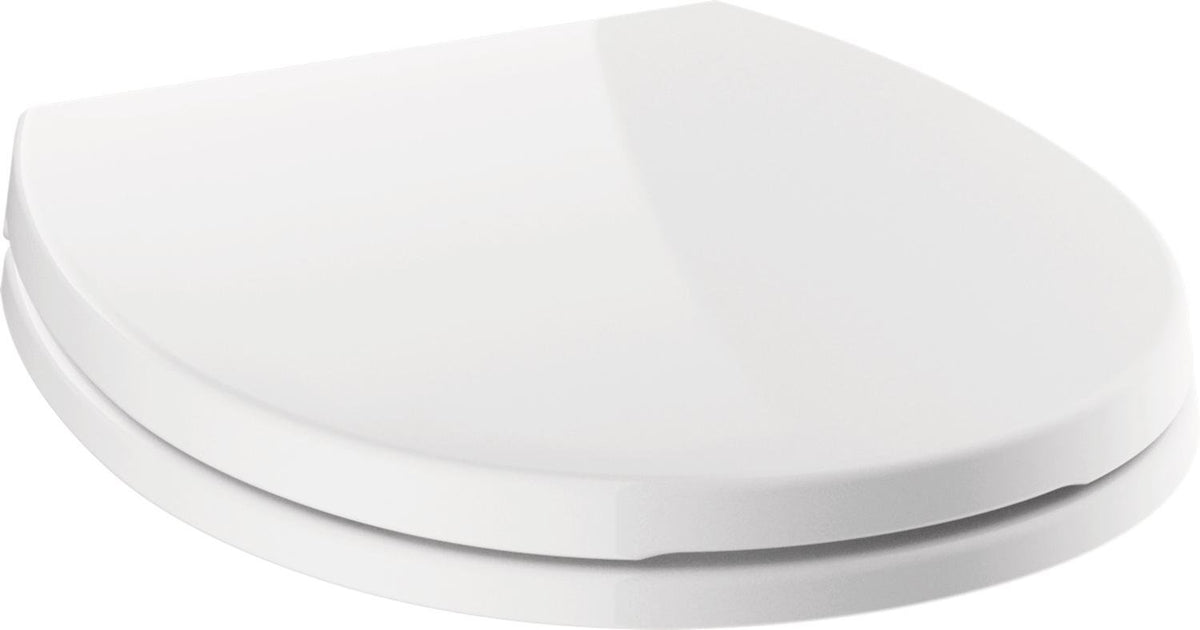 DELTA Morgan slow-close mechanism reduces slams for a calmer bathroom.