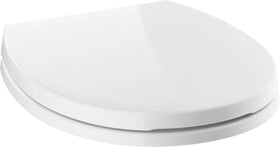 DELTA Morgan slow-close mechanism reduces slams for a calmer bathroom.