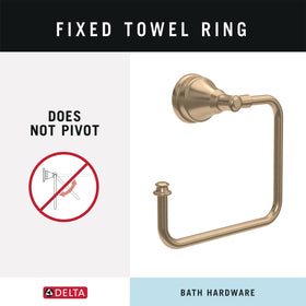 Delta Mylan pivoting toilet paper holder for easy roll changes in a chic finish
