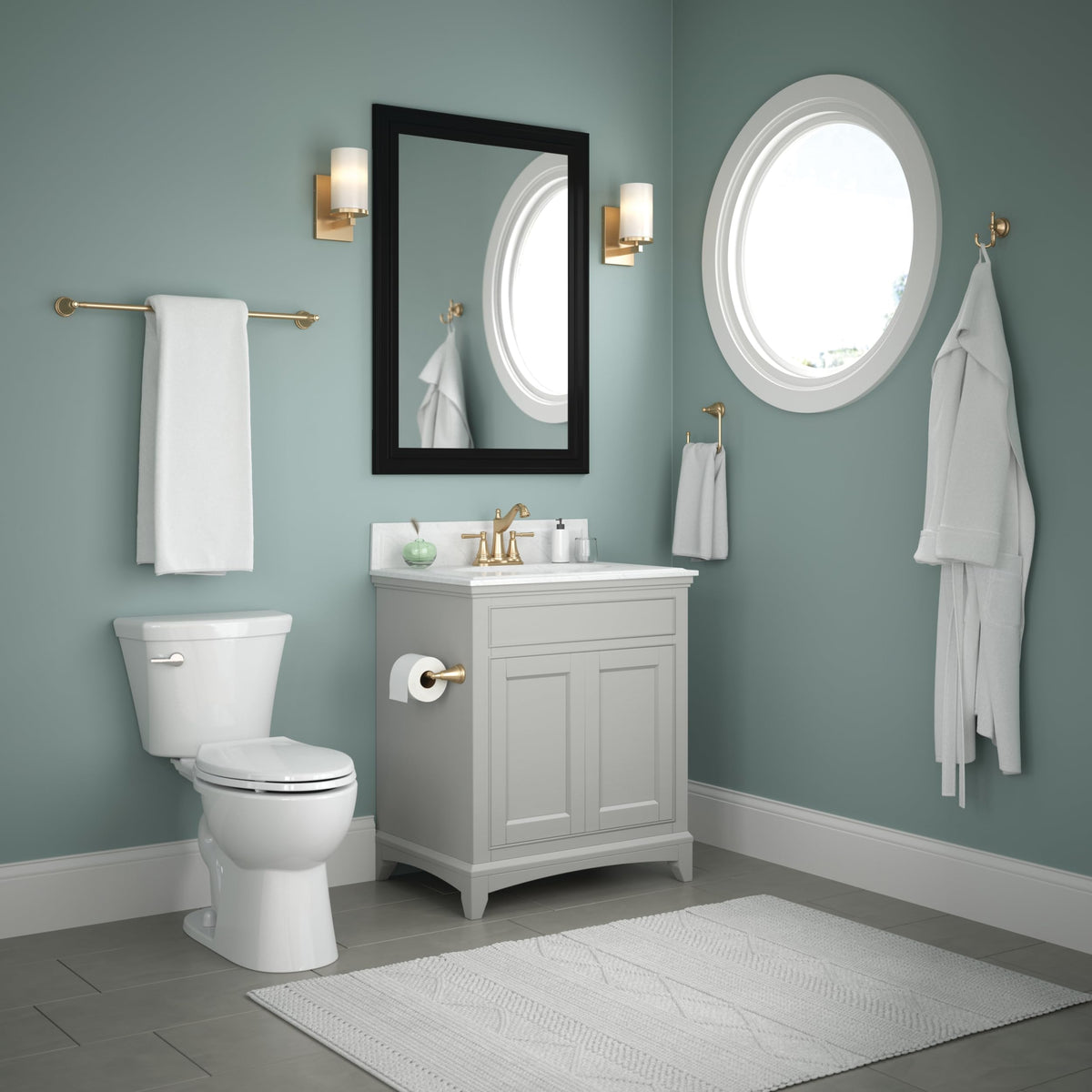 Delta Mylan square towel ring keeps towels accessible with contemporary appeal