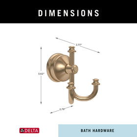 Delta Mylan wall-mounted bath accessory with champagne bronze hardware.