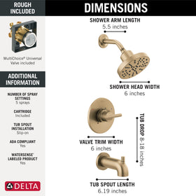 Delta Nicoli champagne bronze valve shows durable finish and reliable performance.
