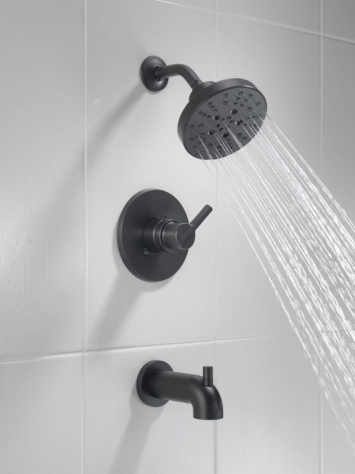 Delta Nicoli matte black handle for smooth, ergonomic control