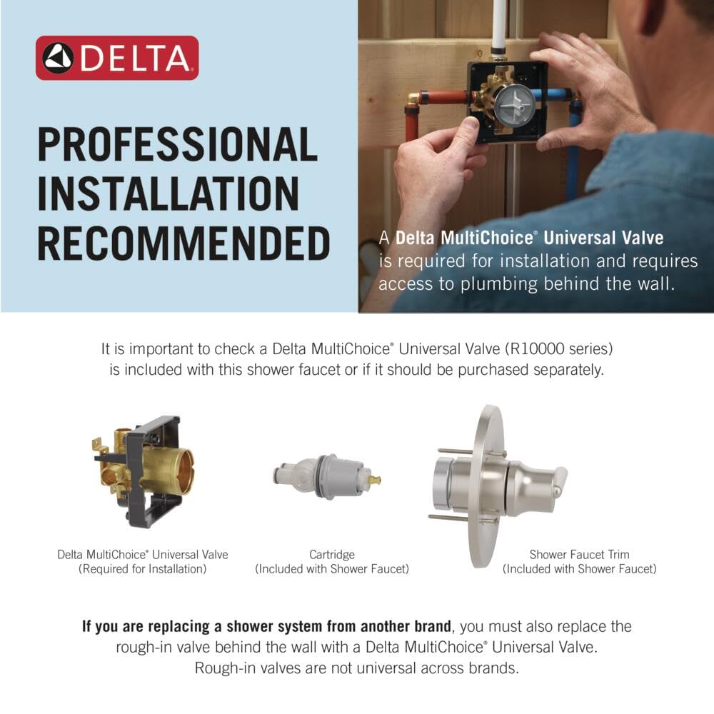 Delta Nicoli 14 Series pause setting in Brushed Gold supports shaving and lathering.
