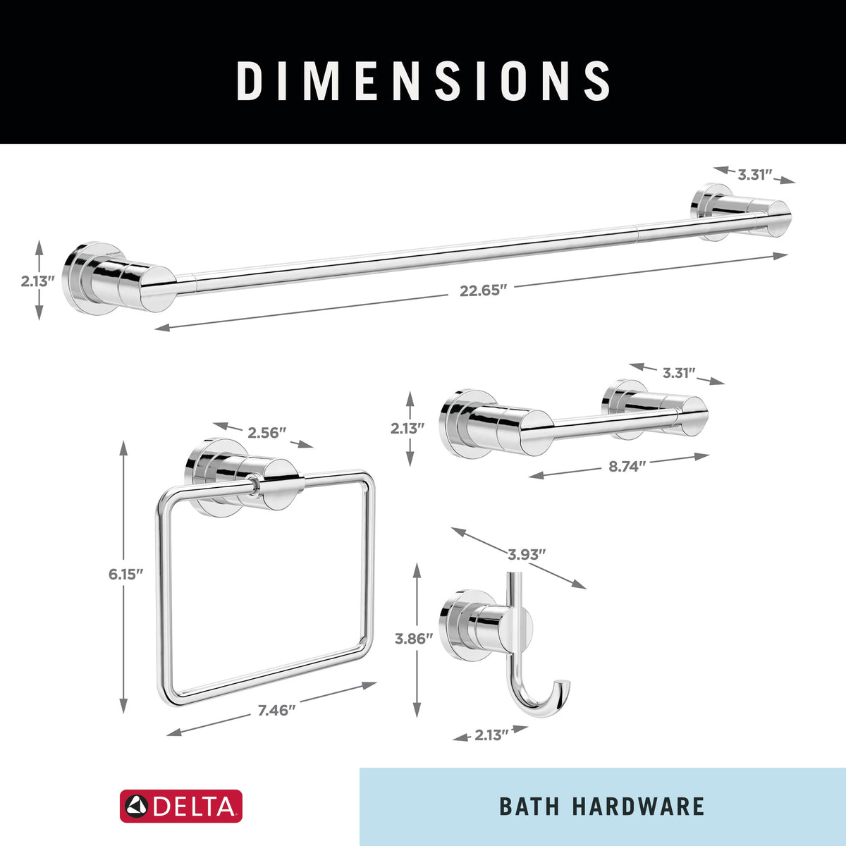 Delta Nicoli installation hardware included for simple setup