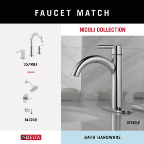 Delta Nicoli toilet paper holder ready for easy reach