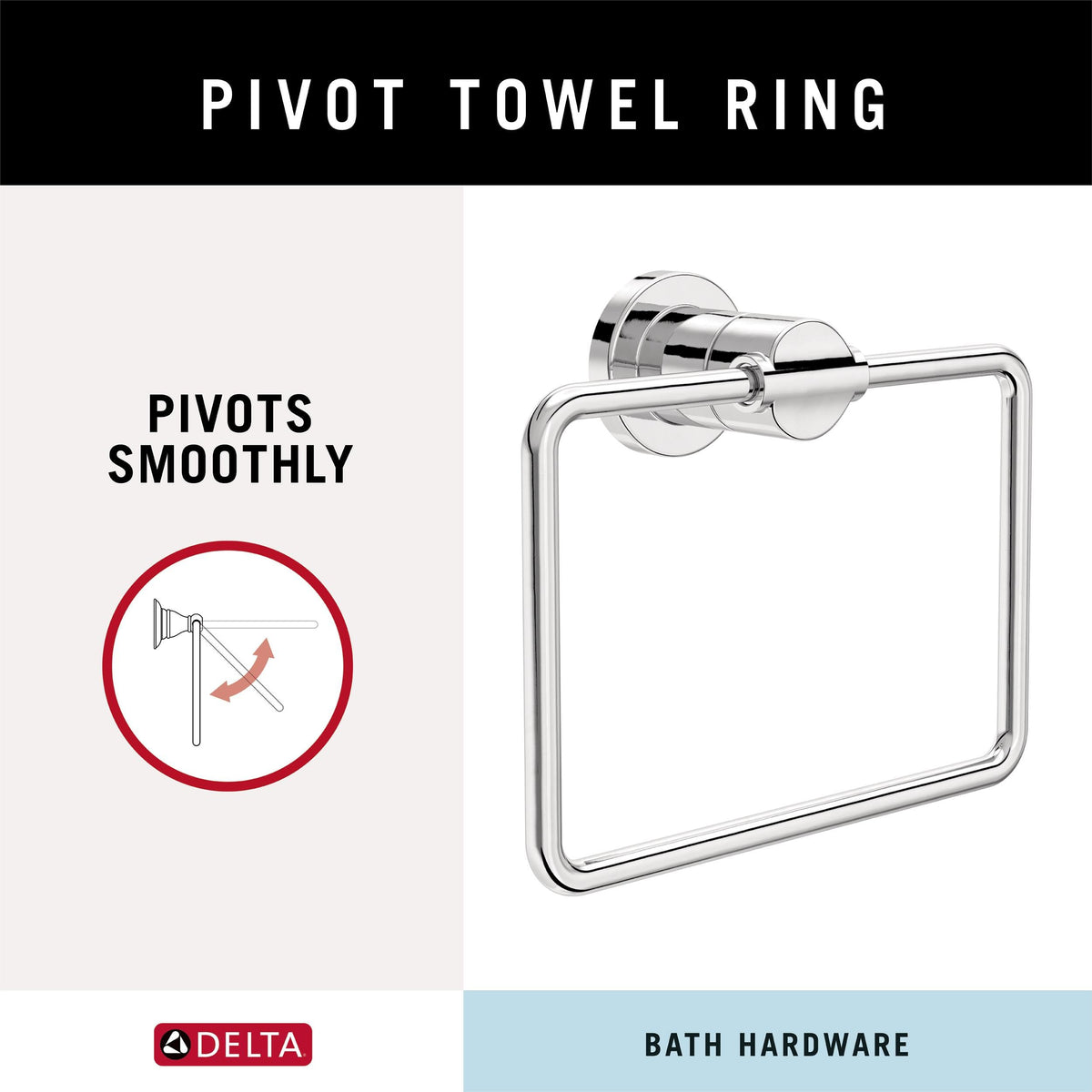 Delta Nicoli towel bar extended to 24 inches for versatile drying
