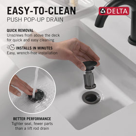 Delta Nicoli bathroom faucet adds sleek style to any vanity