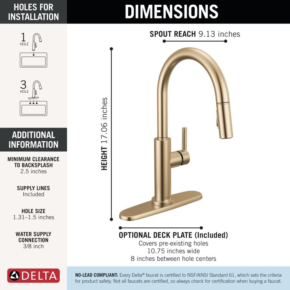 Delta Nicoli ceramic valve highlights smooth, lasting faucet performance.