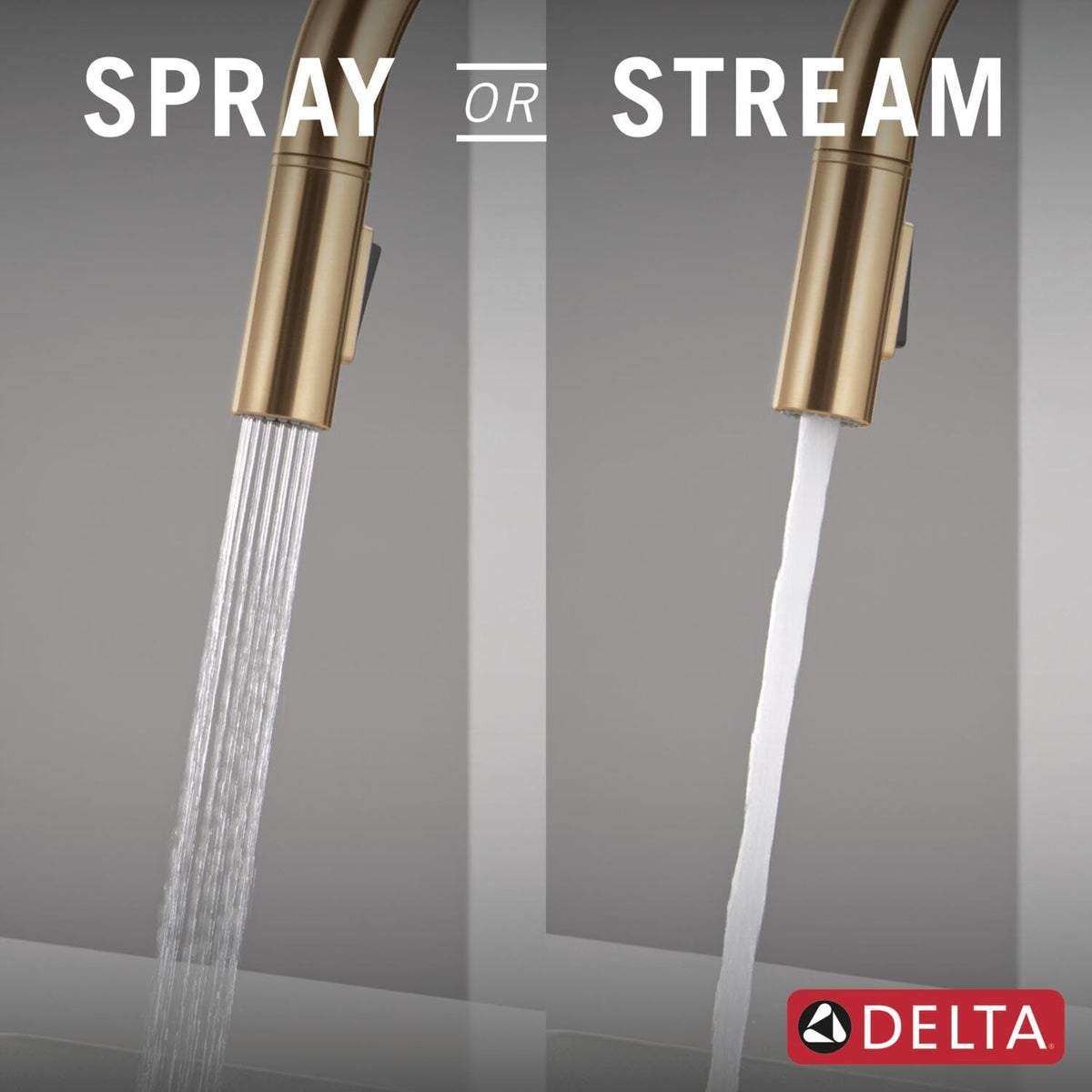 Touch-Clean spray holes on Delta Nicoli simplify mineral buildup removal.