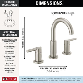 Delta Nicoli 8-inch spread on-deck image highlights contemporary elegance