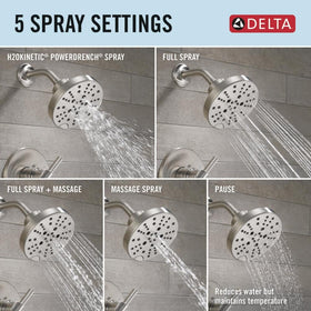 Delta Nicoli brushed nickel shower handle with precise control