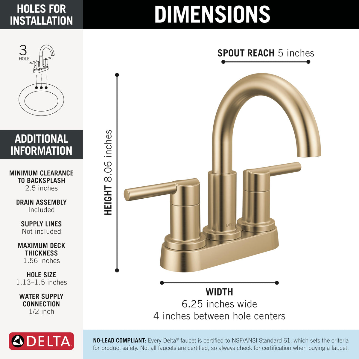 Delta Nicoli 4-inch centerset installation is straightforward with DIY guidance.