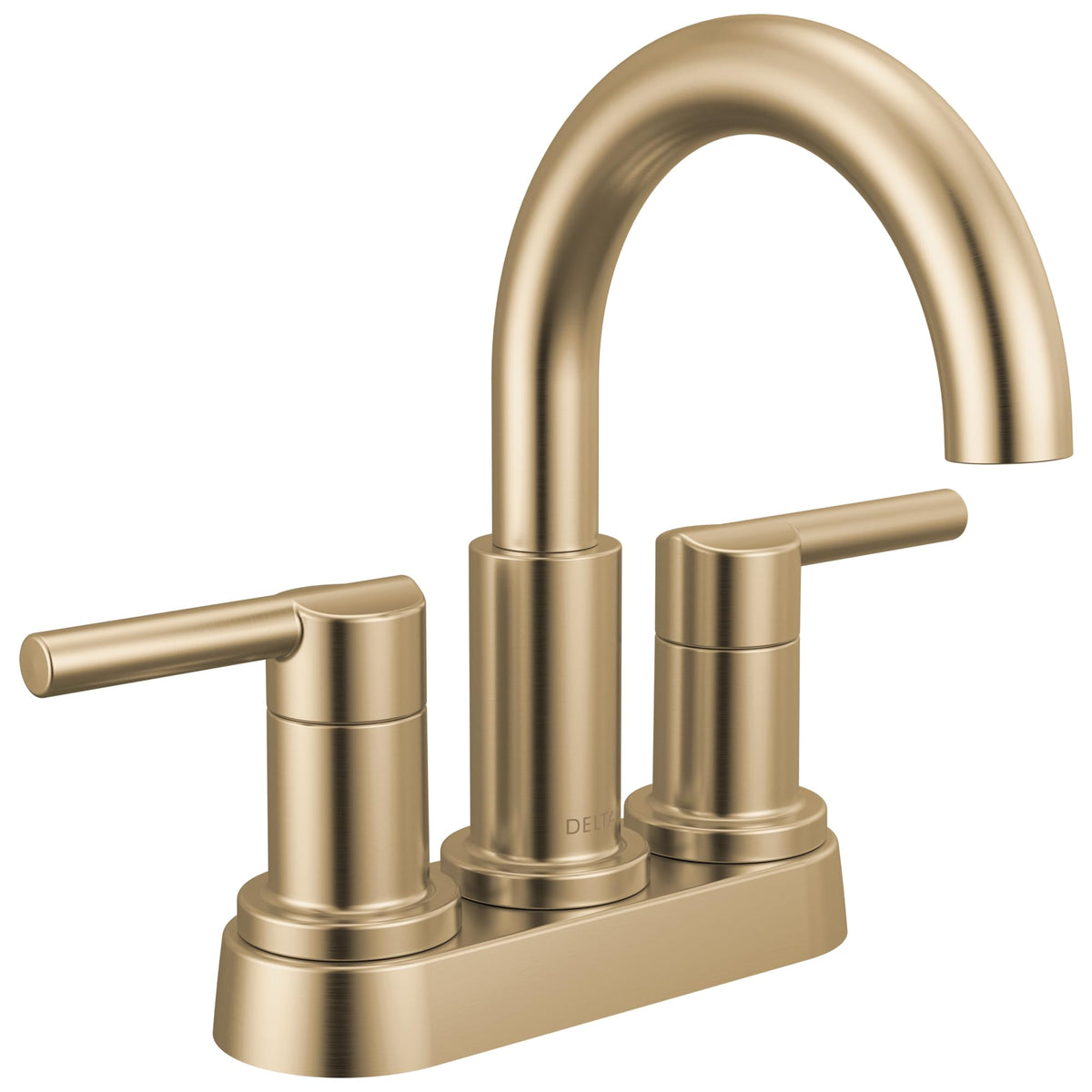 Delta Nicoli brushed gold faucet with sprayer adds modern style and efficiency.